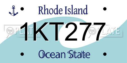 1KT277 Rhode Island License Plate
