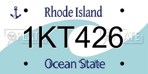 1KT426 Rhode Island License Plate