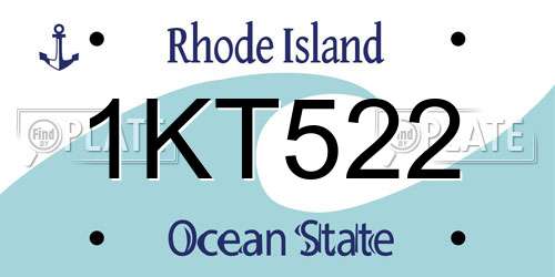 1KT522 Rhode Island License Plate