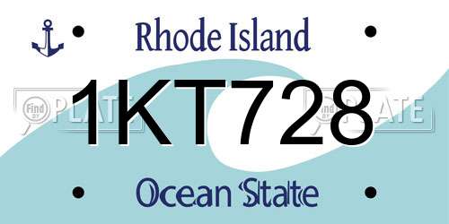 1KT728 Rhode Island License Plate