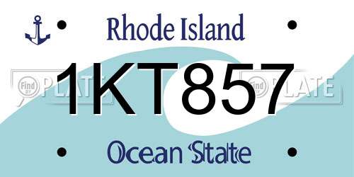 1KT857 Rhode Island License Plate