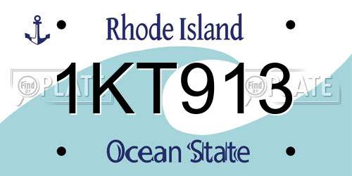 1KT913 Rhode Island License Plate