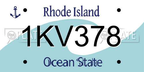 1KV378 Rhode Island License Plate