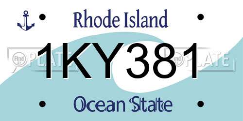 1KY381 Rhode Island License Plate