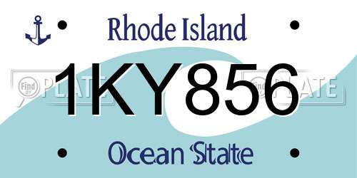 1KY856 Rhode Island License Plate
