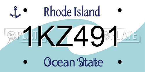 1KZ491 Rhode Island License Plate
