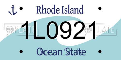 1L0921 Rhode Island License Plate