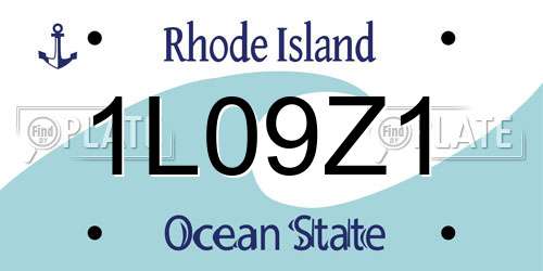 1L09Z1 Rhode Island License Plate