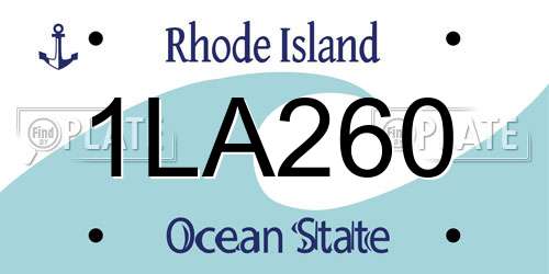 1LA260 Rhode Island License Plate
