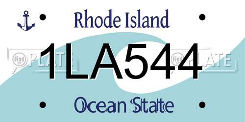 1LA544 Rhode Island License Plate