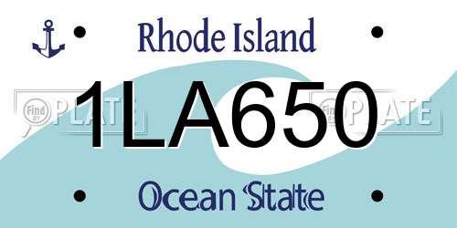 1LA650 Rhode Island License Plate