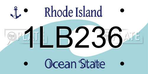 1LB236 Rhode Island License Plate