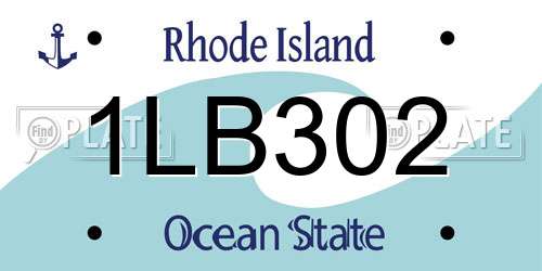 1LB302 Rhode Island License Plate