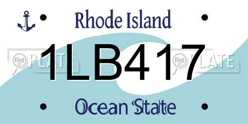 1LB417 Rhode Island License Plate