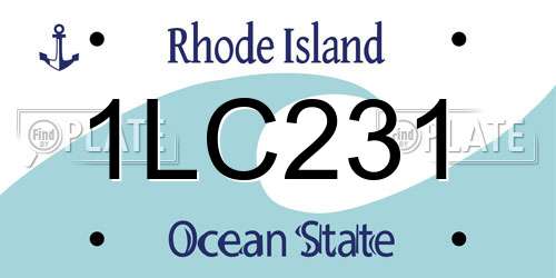 1LC231 Rhode Island License Plate