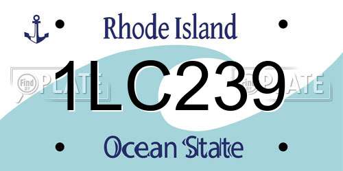 1LC239 Rhode Island License Plate