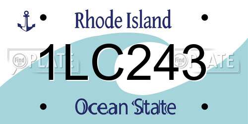 1LC243 Rhode Island License Plate