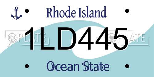 1LD445 Rhode Island License Plate