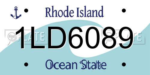 1LD6089 Rhode Island License Plate