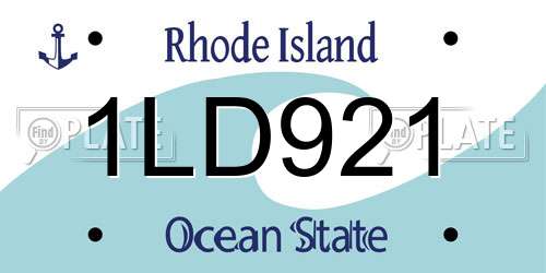 1LD921 Rhode Island License Plate