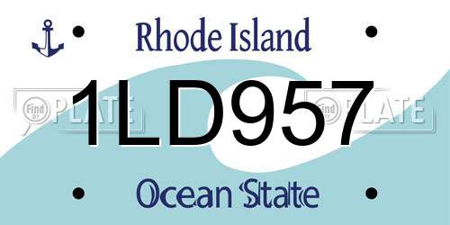 1LD957 Rhode Island License Plate