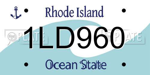 1LD960 Rhode Island License Plate