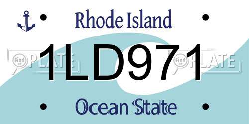 1LD971 Rhode Island License Plate