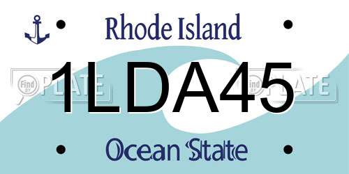 1LDA45 Rhode Island License Plate