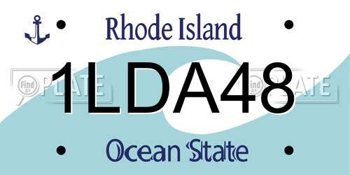 1LDA48 Rhode Island License Plate