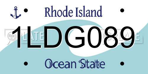 1LDG089 Rhode Island License Plate