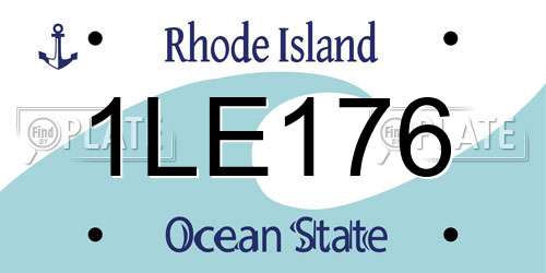 1LE176 Rhode Island License Plate