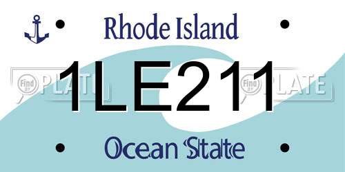 1LE211 Rhode Island License Plate