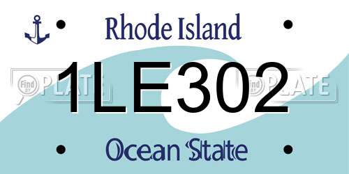 1LE302 Rhode Island License Plate