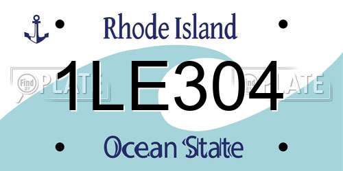 1LE304 Rhode Island License Plate