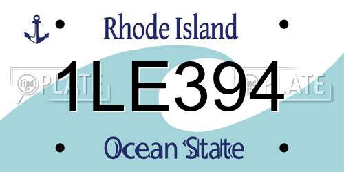 1LE394 Rhode Island License Plate