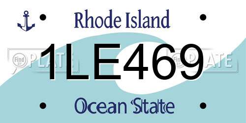 1LE469 Rhode Island License Plate