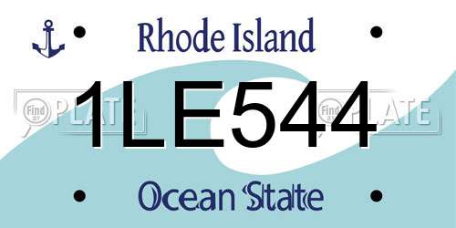 1LE544 Rhode Island License Plate