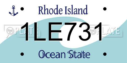 1LE731 Rhode Island License Plate