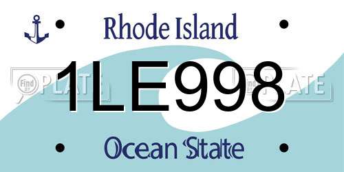 1LE998 Rhode Island License Plate