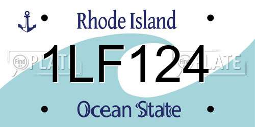 1LF124 Rhode Island License Plate