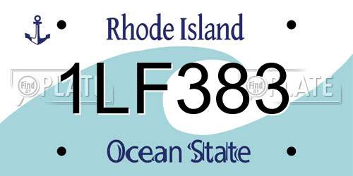 1LF383 Rhode Island License Plate