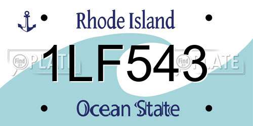 1LF543 Rhode Island License Plate