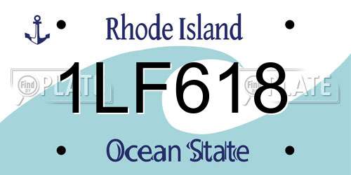 1LF618 Rhode Island License Plate