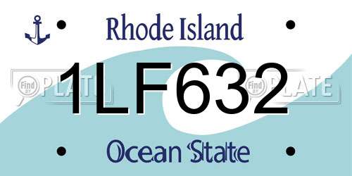 1LF632 Rhode Island License Plate