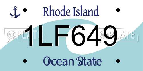 1LF649 Rhode Island License Plate