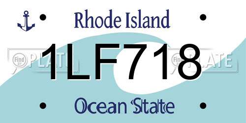 1LF718 Rhode Island License Plate
