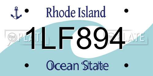 1LF894 Rhode Island License Plate