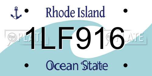 1LF916 Rhode Island License Plate