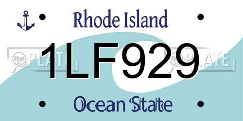 1LF929 Rhode Island License Plate