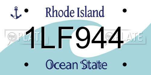 1LF944 Rhode Island License Plate